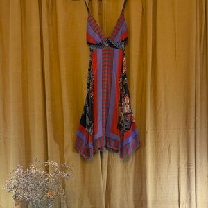 Flowy & Flaired V-Neck Cross-back Dress